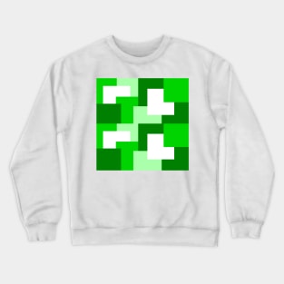 Green abstract squares tiles pattern Crewneck Sweatshirt